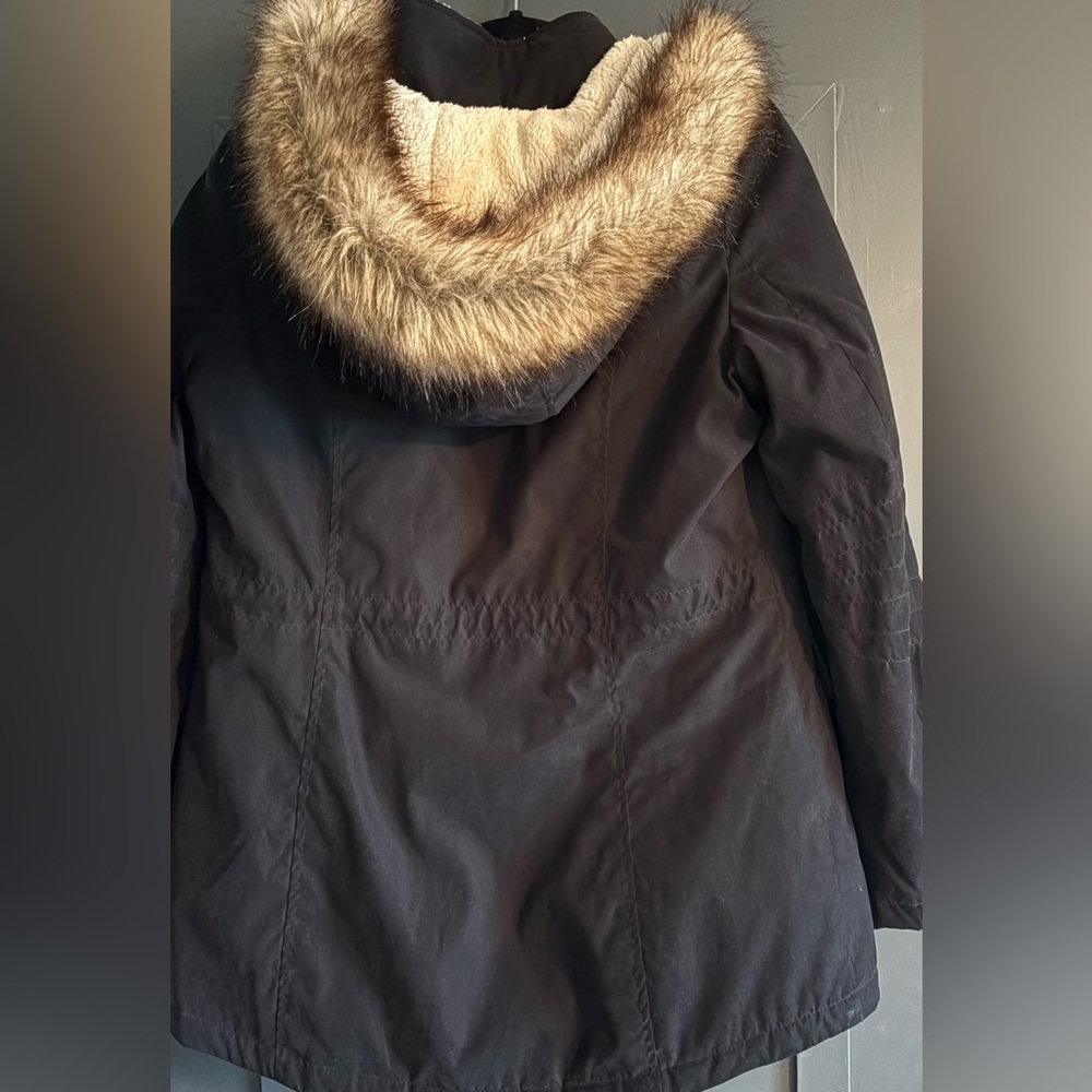 Nautica Black Jacket with Faux Fur Trim - Picture 2 of 5